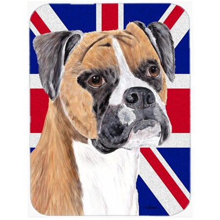 Skilledpower 7.75 x 9.25 In. Boxer With English Union Jack British Flag Mouse Pad; Hot Pad Or Trivet SK247759
